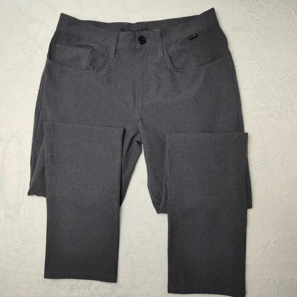 Travis Mathew Pants Mens 30x32 Gray 5 Pocket Stretch Golf Chino Open to Close - Picture 3 of 10